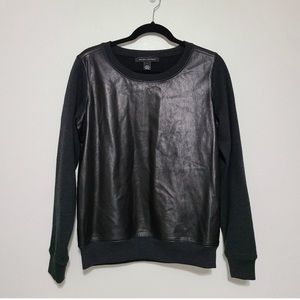 Like New Ralph Lauren Black Label 100% Wool & Leather Sweater